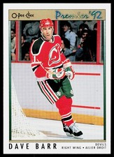 1991-92 O-Pee-Chee Premier Dave Barr #54 New Jersey Devils
