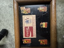 VINTAGE 1984 Los Angeles Olympics Coca-Cola COKE 5-Pin Set - Framed Limited Edit