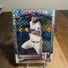 2025 Bowman Chrome 1st Cody Freeman Checkerboard Xfractor Texas Rangers