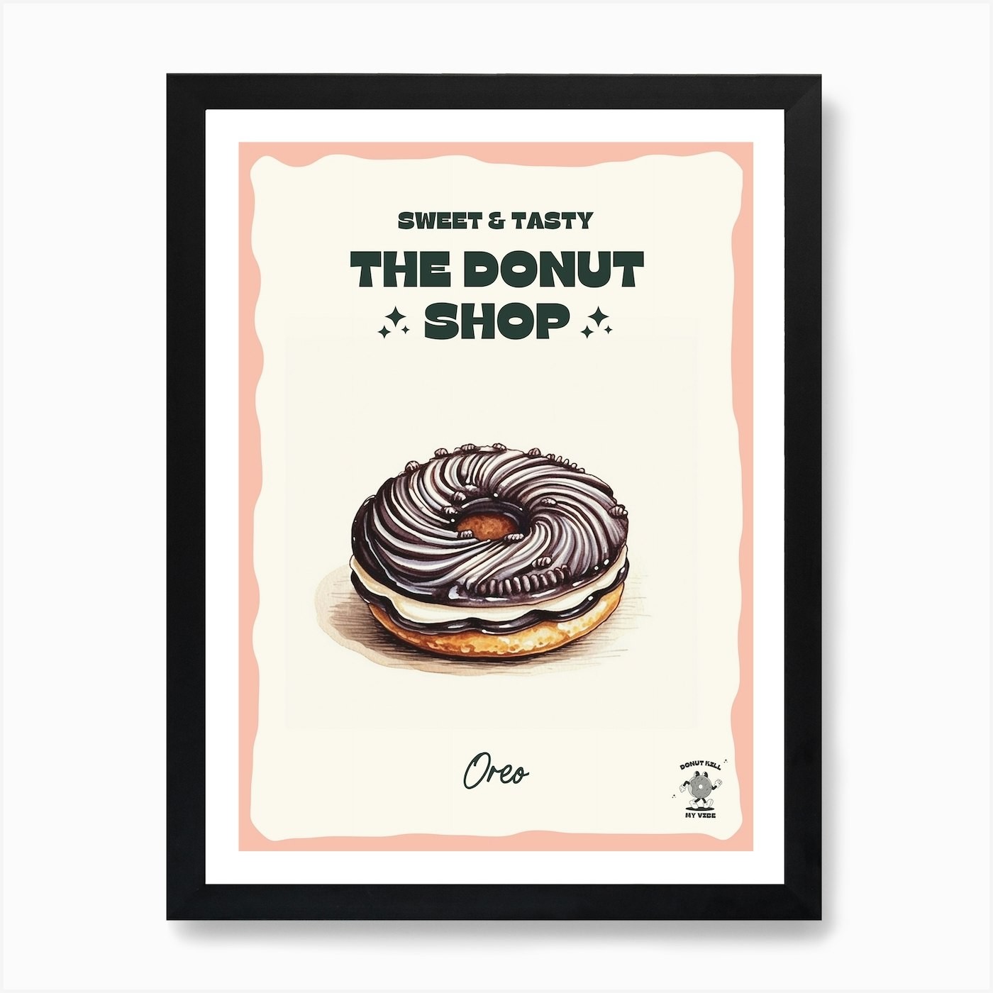 Póster arte de pared enmarcado Oreo Donut The Donut Shop 0 arte Pri lienzo impresión cuadro
