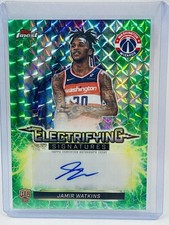 2025-26 Topps Finest Jamir Watkins RC Electrifying Signatures Green Geometric