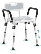 Heavy Duty Shower Chair 550lbs, Adjustable Height, for Elderly  Disabled