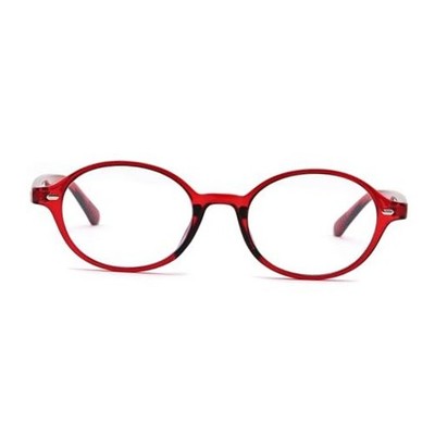 Vintage Oval Blue Light Glasses for Women Men 47 Millimeters Transparent Red