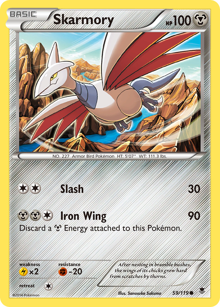 SKARMORY 59/119 COMMON PHANTOM FORCES POKEMON MP/HP