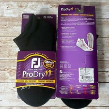 FootJoy ProDry Golf Socks Womens 6-9 Black 2 Pair Value Pack Roll Tab 16858