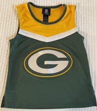 Green Bay Packers Girls top tank shirt Green And Gold. NFL Sz Small (7-8)