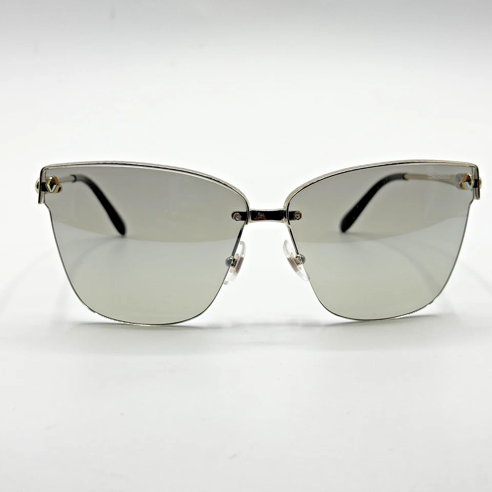 Gafas de sol Chopard SCHC19S 594G para mujer marco de ojo de gato de metal dorado lentes grises NUEVAS Foto 4 de 4