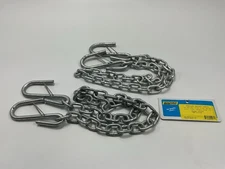 (2) Seachoice Trailer Safety Chain, Galvanized Steel - 7/32" X 36", Larger Hooks