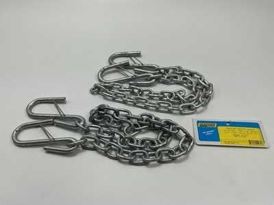(2) Seachoice Trailer Safety Chain, Galvanized Steel - 7/32'' X 36'', Larger Hooks
