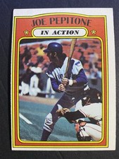 1972 Topps Baseball Joe Pepitone Chicago Cubs In Action Card #304 (e)