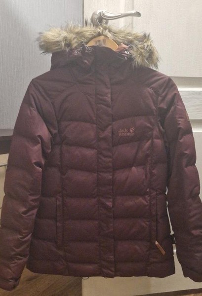 Women Jack Wolfskin Jacket Burgundy Polyester 34 /