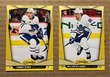 2024-25 O-pee-chee Yellow Connor Dewar #129 William Nylander #37 Maple Leafs 