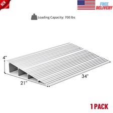 4" Rise Aluminum Entry Door Threshold Ramp, Non-Slip for Wheelchairs, Rollators