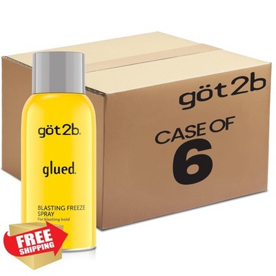 Got2b Glued Freeze Hairspray Travel Size Mini 2oz Aerosol Pack of 6 Strong Hold