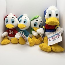 Disney Store Donald Duck Huey Dewey And Louie Bean Bag Plush Lot With Tags
