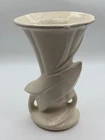 Vintage McCoy Pottery Arrowhead Cornucopia Ceramic Vase with Ivory Matte