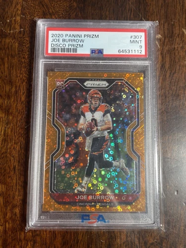 2020 Panini Disco Prizm #307 Joe Burrow Rookie Card PSA 9