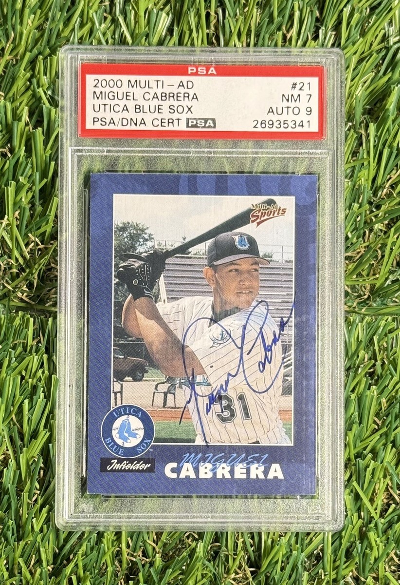 2000 Multi AD Utica Blue Sox #21 Miguel Cabrera RC Rookie Signd