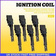 6PCS Ignition Coil Pack 0986221051 For Audi A3 TT VW Golf Multivan 3.6 3.2 V6