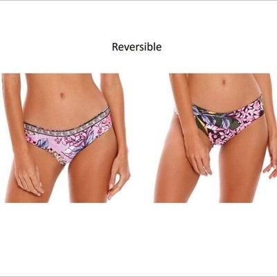 Agua Bendita Zoe Suki reversible bikini bottom swim green purple floral new 3X