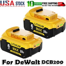 2X For DeWalt 20V 20 Volt Max XR 6AH Lithium Ion Battery DCB206 DCB208 DCB200-2