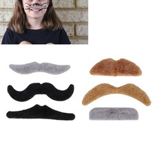 6 Pcs Self Adhesive Novelty Mustache Individualized Costume Fake Moustaches Stic