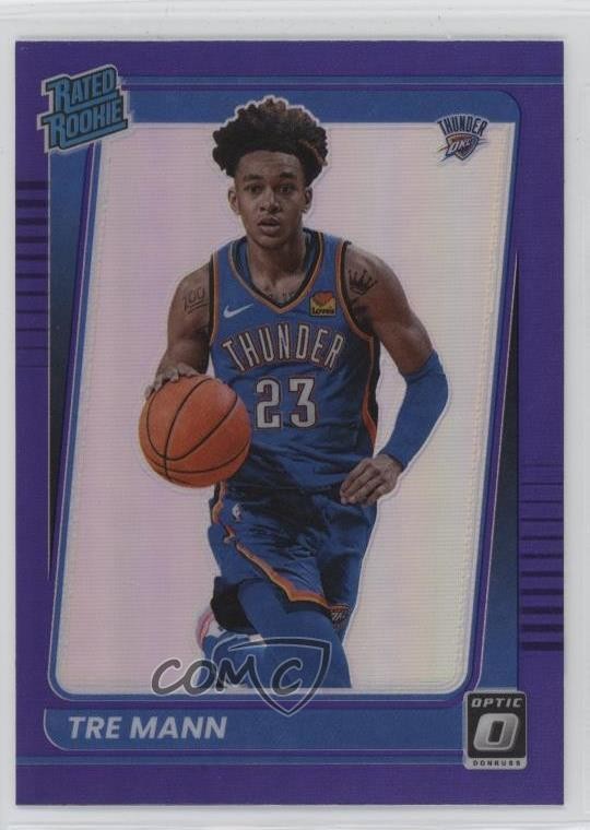 2021-22 Panini Donruss Optic Rated Purple Prizm Tre Mann #168 Rookie RC 1hr4