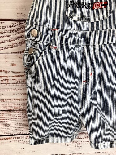 Vintage Original Bugle Boy Classic Overalls Shortalls Stripe Railroad 18 months - Picture 4 of 10