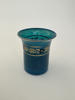 Antique Blue Opaline Glass Cased Small Vase Spooner