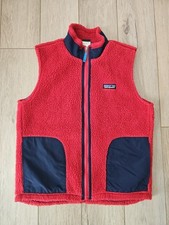 Youth Patagonia Retro Color Block Vest Sherpa Fleece XL Red/Blue