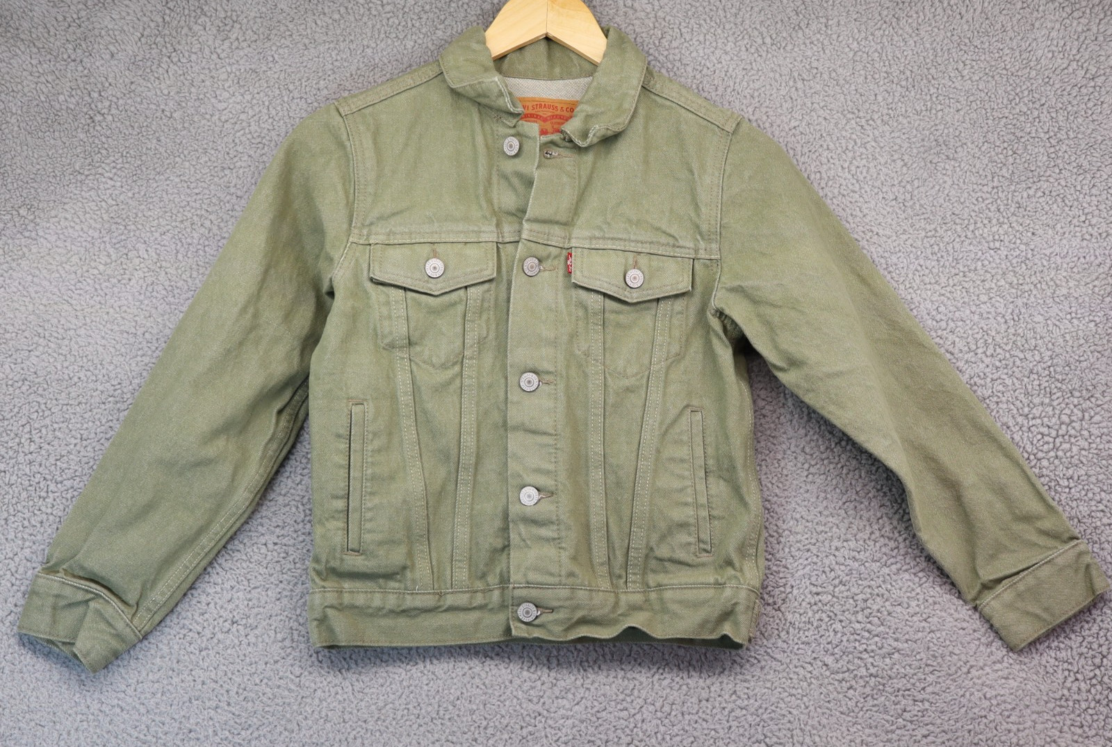 Levis denim Jean jacket women Size Medium Button Up Green Ol