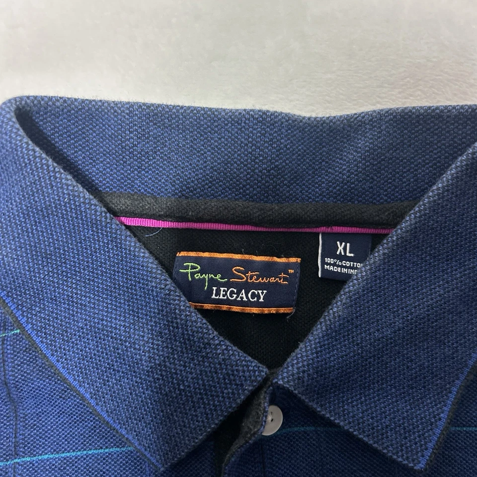 Camisa Polo Payne Stewart Legacy Para Hombres XL Azul Manga Larga Absorbe la Humedad Foto 4 de 4