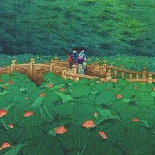 Orenco Originals Kawase Hasui  Lily Pond Detail Counted Cross Stitch Pattern