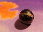 ANCIENT BLACK WHITE PYU LINE DECORATED 6 STRIPED AGATE BEAD 8.6 MM HEAT MARK — photo 2