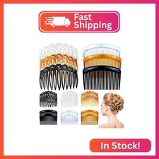 18 Piece Twist Comb Set - Plastic Side Hair Clips With 11/25 Teeth for Multiple