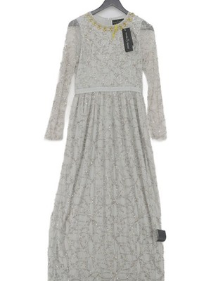 Needle & Thread Maxikleid UK12 in Grau