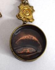 Hand Crafted Masonic Odd Fellows Jewelry Copper Eye Watch Fob Chain Tabor Porter