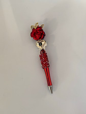 Beaded pen BLING Custom Gifts Basket Fillers Collect Stunning Rose Red