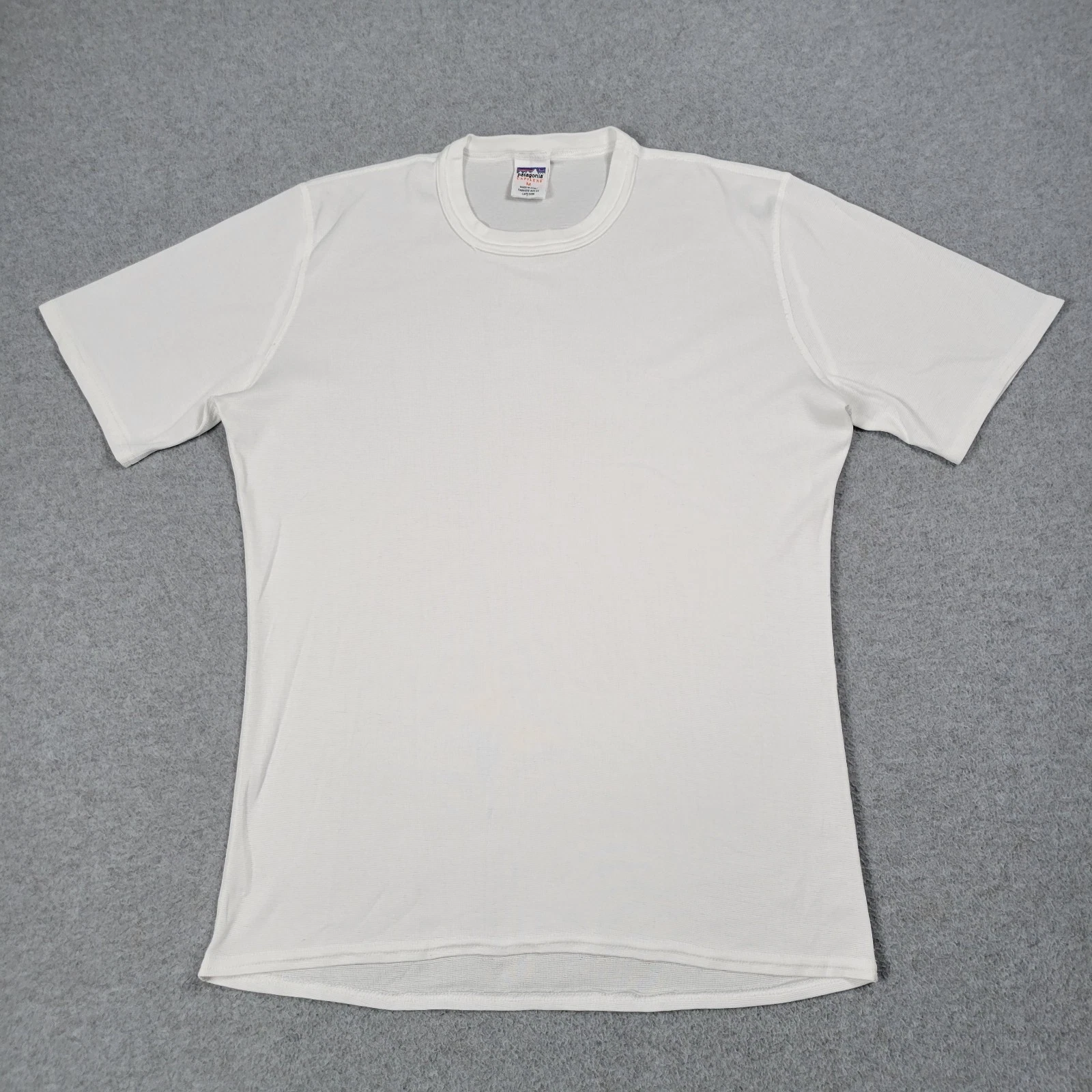 Vintage Patagonia Capilene Shirt Men Medium White 90s Made in USA Base Layer