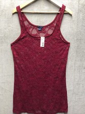 Born In America Womens Missy Lace Tank Size L...