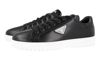 Prada Leder Downtown Sneaker Schuhe 1E904M Schwarz Weiss Neu - 39,5 40 Uk 6.5