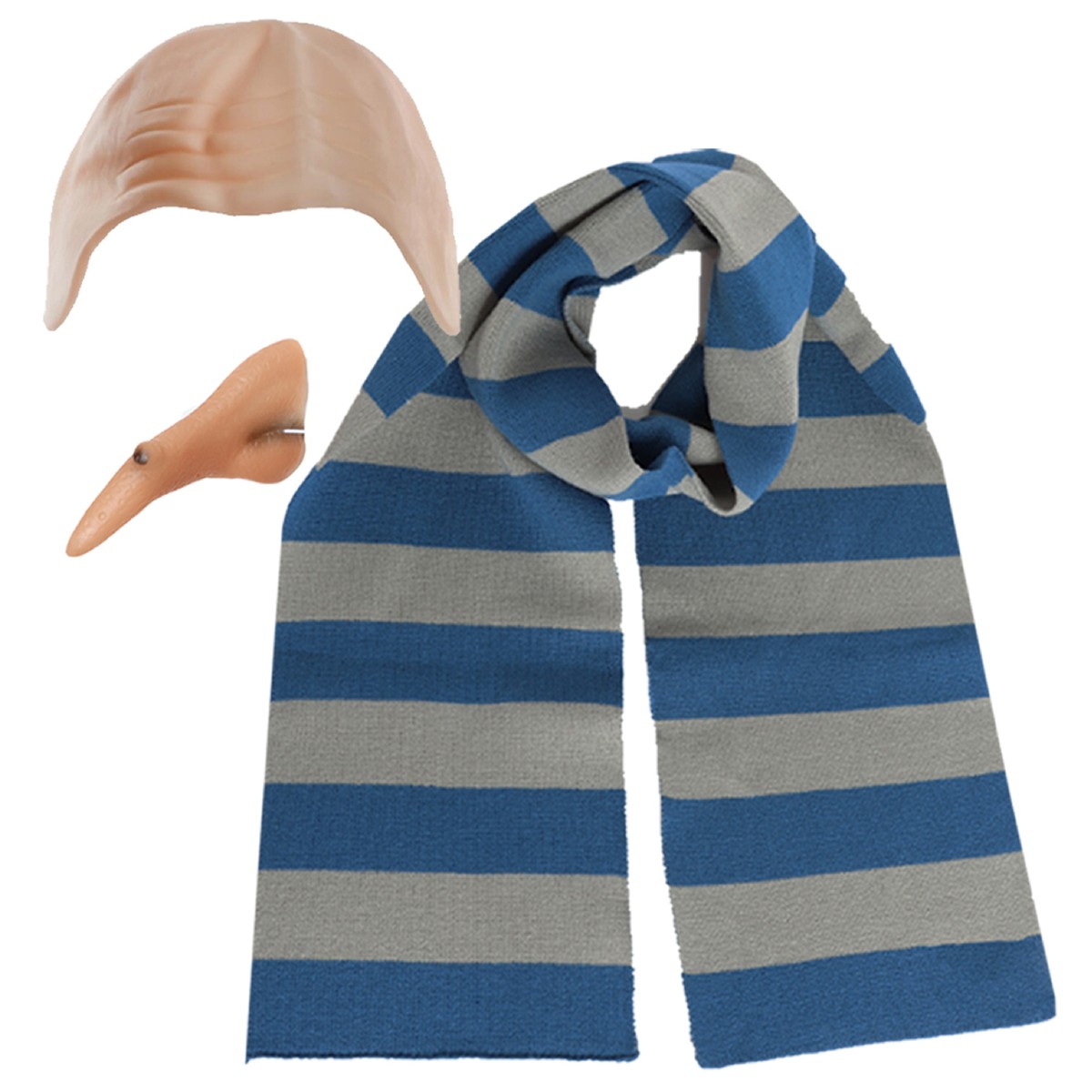 MINION SUPERVILLAIN COSTUME ACCESSORY SET BALD CAP SCARF NOSE