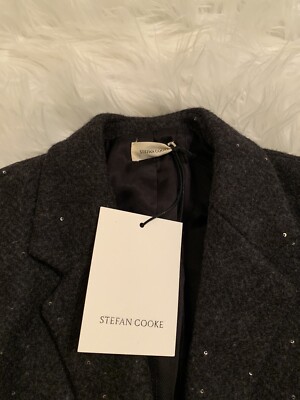 Stefan Cooke New Mock Neck Jacket Sequin Herringbone