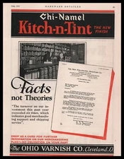 1927 New Philadelphia Hardware Store Photo Ohio Varnish Kitch-N-Tint Print Ad