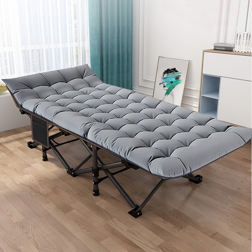 Cuna de camping plegable, cama para dormir, cuna de tienda, resistente soporta hasta 900 libras, almohadilla negra - Imagen 4 de 12