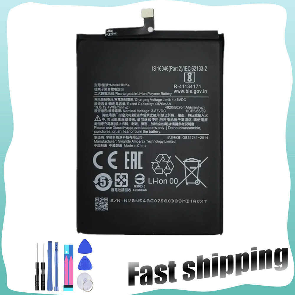 Batterie Swark BM54 Pour Redmi Note 9 5G Et Note 9T – 4900 MAh, Outillage Inclus, Garantie 6 Mois