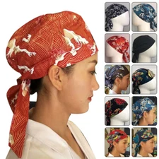 Unisex Japanese Chef Hat Sushi Restaurant Work Hat Kitchen Headscarf Accessory
