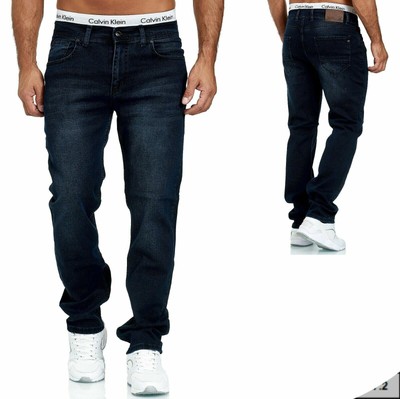 Herren Jeans Hose Stretch Straight-Cut Gerades Bein BLAU. 2079