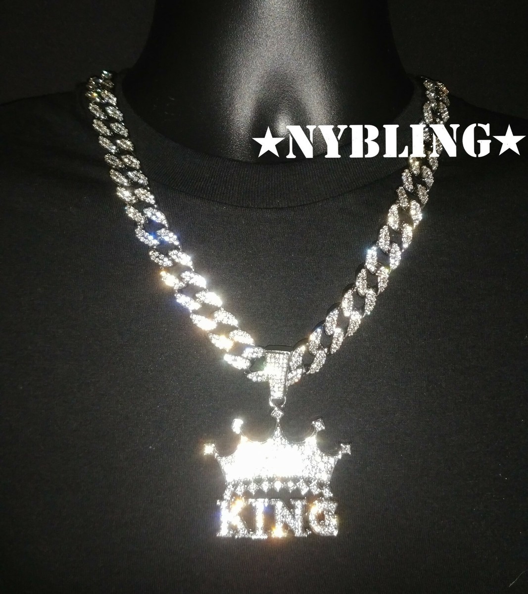 XL King Pendant w 16MM Miami Cuban Link Chain Necklace