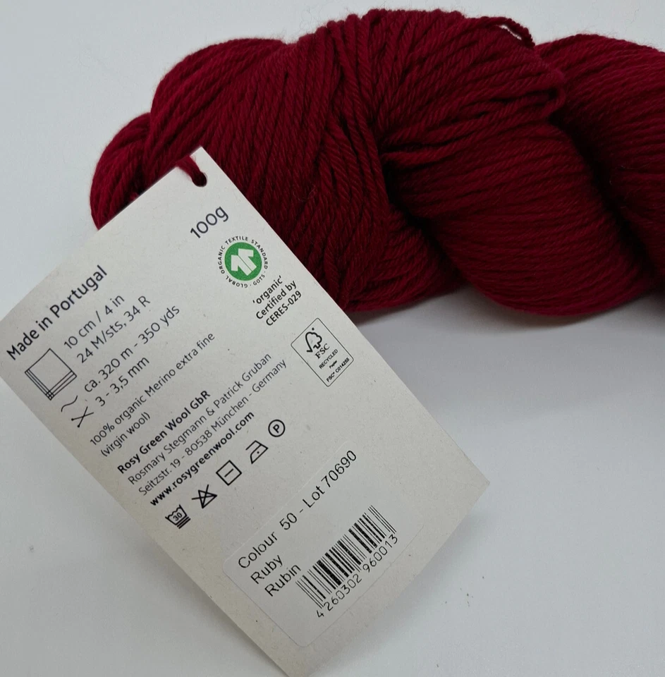 (199€/kg):100g Rosy Green CHEEKY MERINO JOY, Pt. 70690, Fb. 50 Rubin   #7510 - Bild 2 von 2